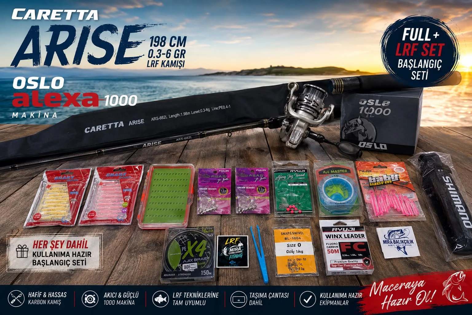 Caretta Arise + Oslo Alexa 1000 Full+ LRF Başlangıç Seti — set afişi