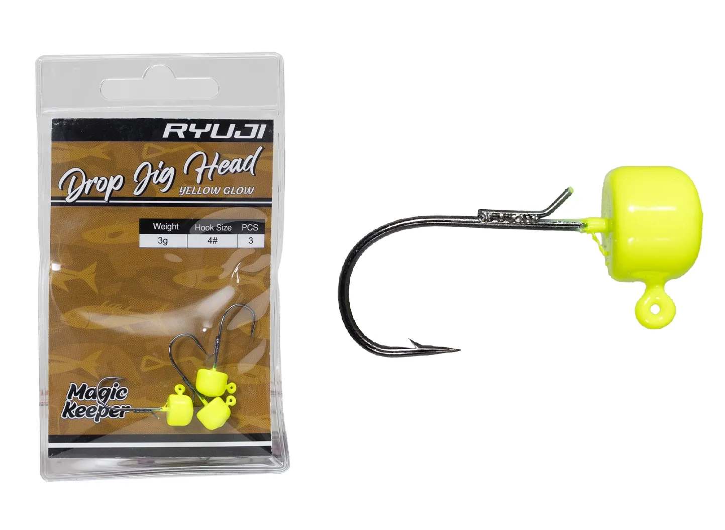 Ryuji Drop Jighead Yellow Glow