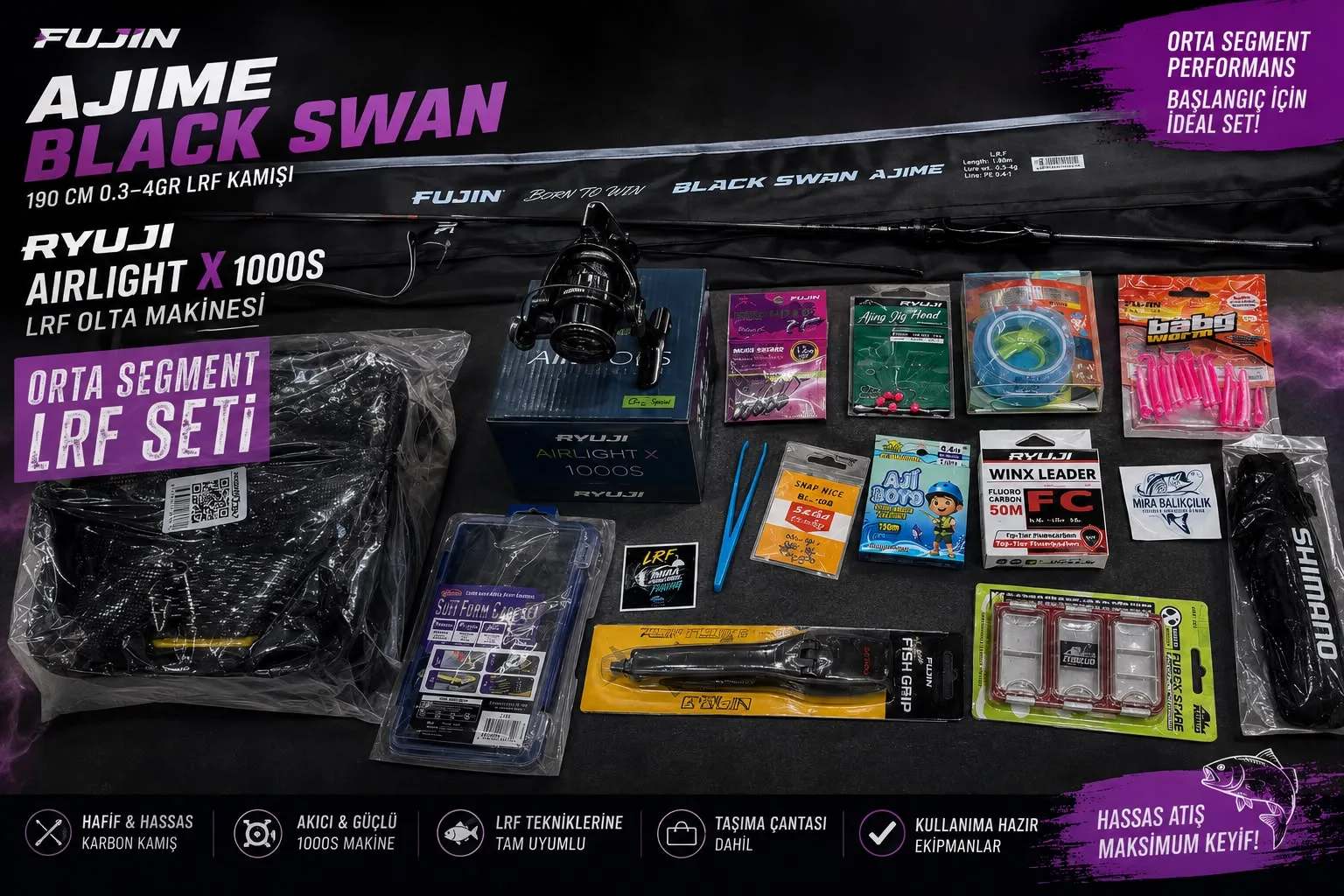 Fujin Ajime Black Swan Orta Segment LRF Seti
