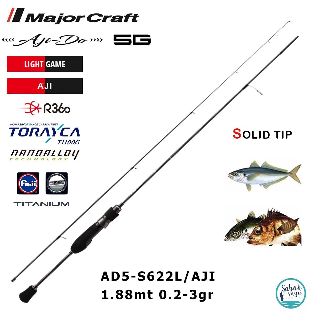 Major Craft 5G Ajido AD5-S622L/AJI 1.88 M 0.2-3 Gr LRF Kamışı