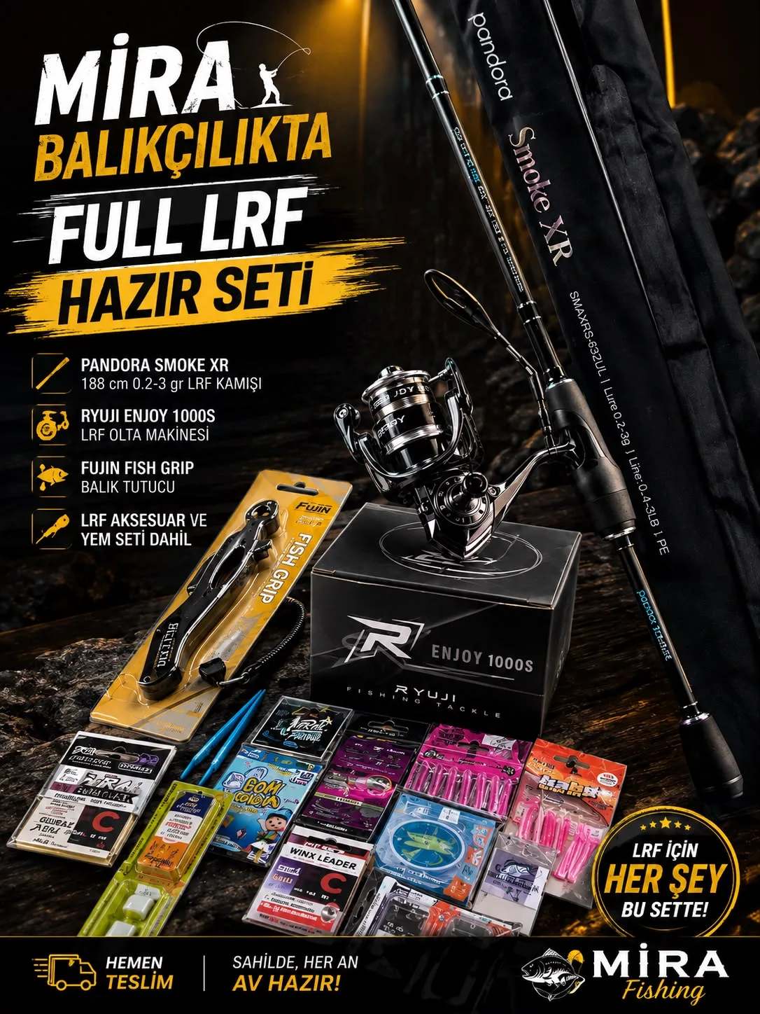 Mira Full LRF Hazır Seti — Pandora Smoke XR + Ryuji Enjoy 1000S — set afişi